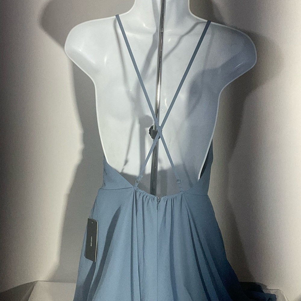 Lulu’s Skater Mini Dress Flow Skirt Dress Crisscross Strap Open Back Zip Up SM - Picture 10 of 16